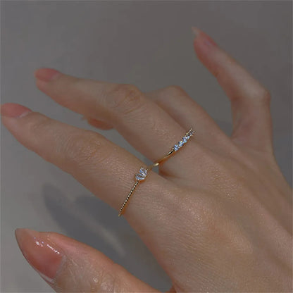 Elegant Golden Plated Stainless Steel Ring Set for Women