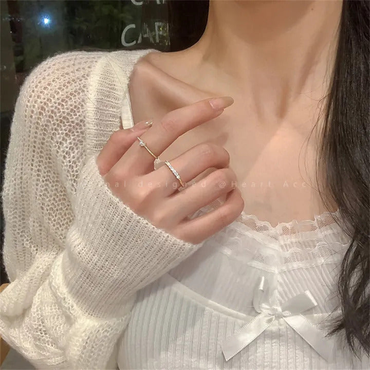 Elegant Golden Plated Stainless Steel Ring Set for Women