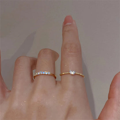 Elegant Golden Plated Stainless Steel Ring Set for Women