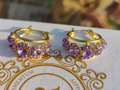 Diamond zircon earrings(gold plated)