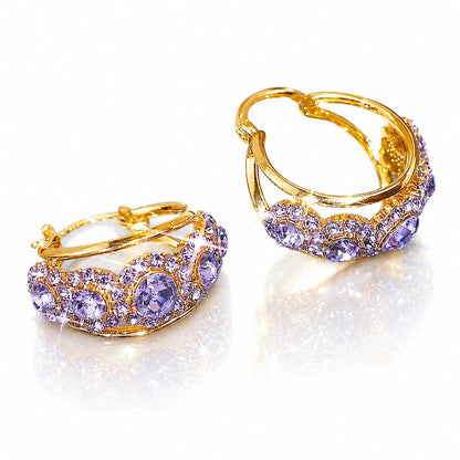 Diamond zircon earrings(gold plated)