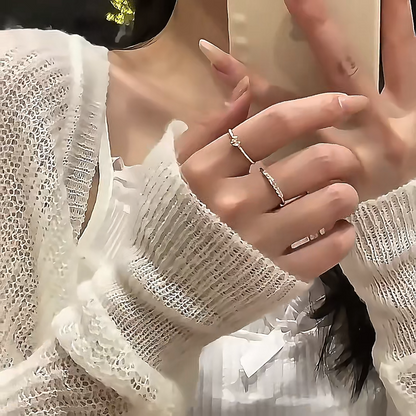 Elegant Golden Plated Stainless Steel Ring Set for Women