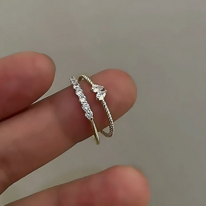 Elegant Golden Plated Stainless Steel Ring Set for Women