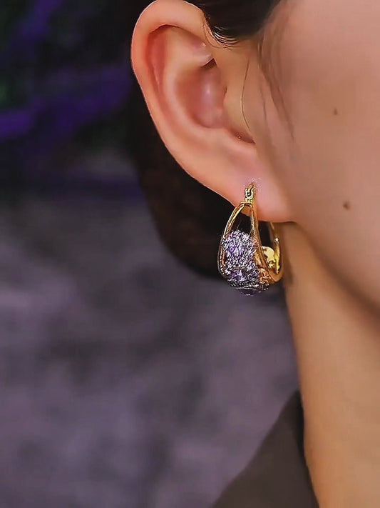 Buy 2 ,Diamond zircon earrings(gold plated) and Wheat Ear Zircon Tassel Women's Retro Long  Get 40% off